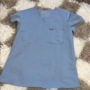 FIGS Dusty Blue V-Neck Top